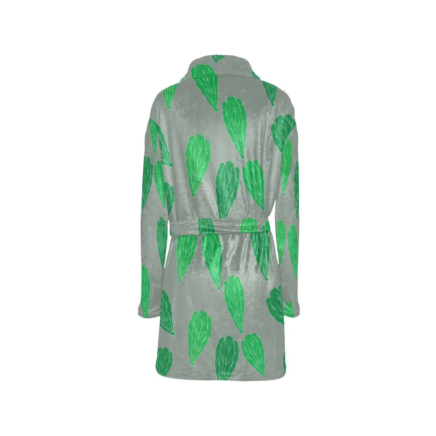 Lettuce Pattern Print Design 02 Women's Fleece Robe