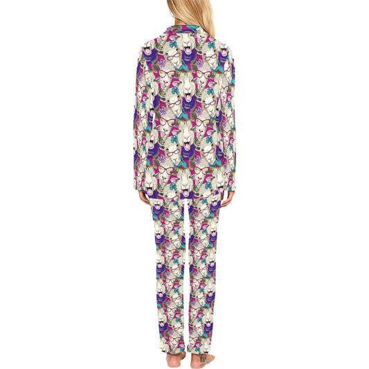 Sheep Print Design LKS403 Women's Long Pajama Set