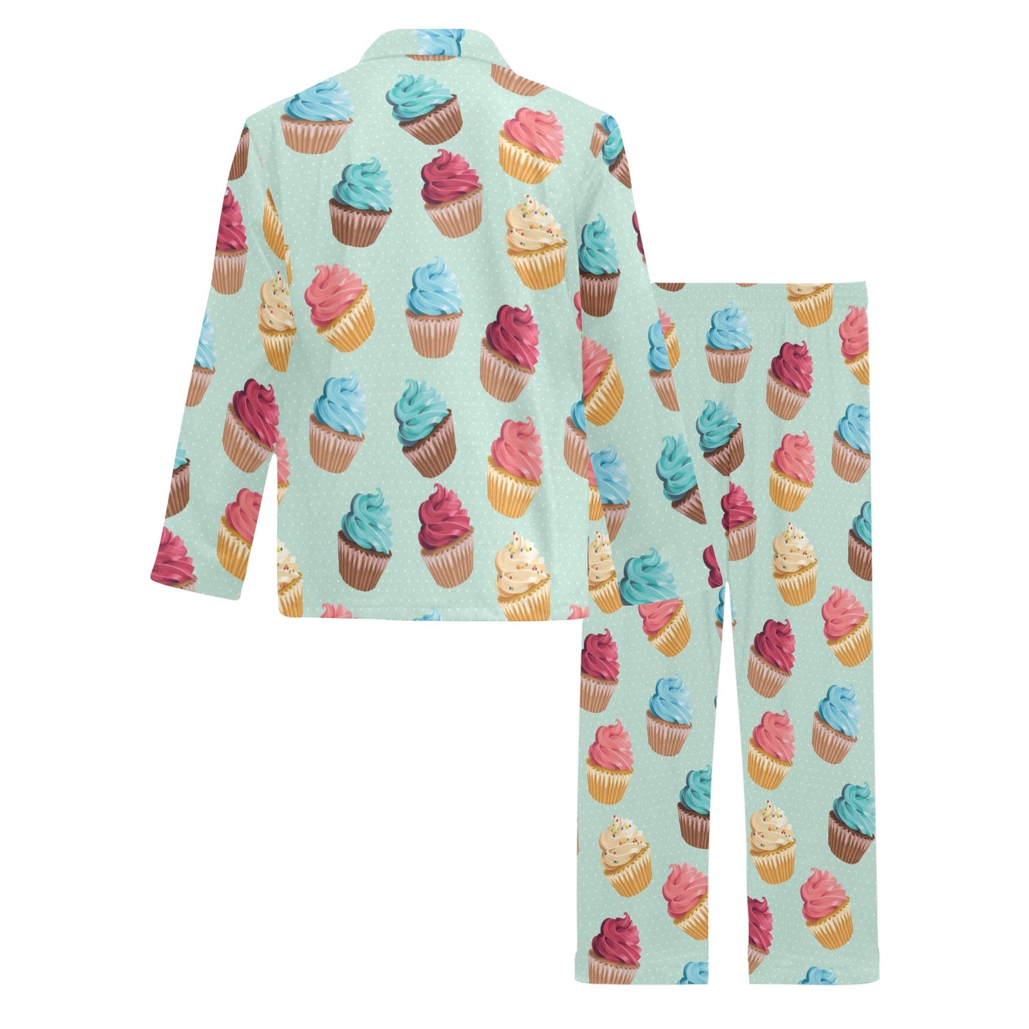 Cupcake Pattern Print Design 01 Men's Long Pajama Set