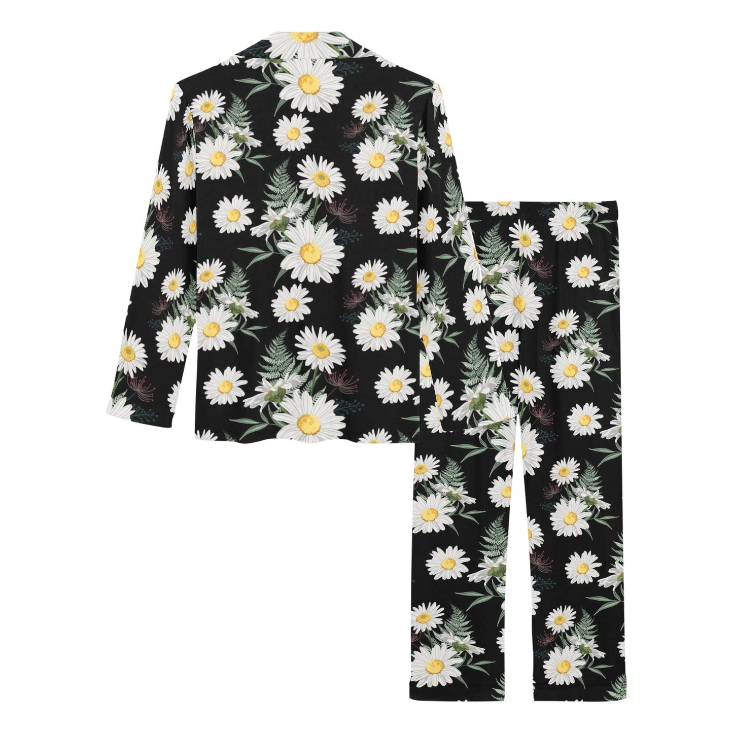 Daisy Pattern Print Design DS07 Women's Long Pajama Set
