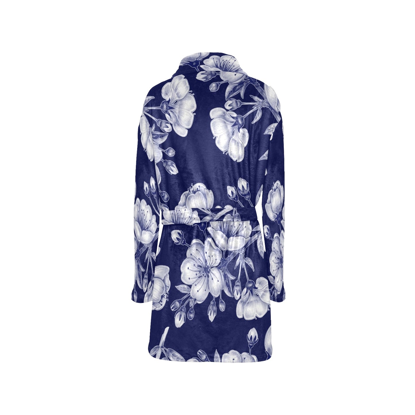 Cherry Blossom Pattern Print Design CB01 Women's Fleece Robe