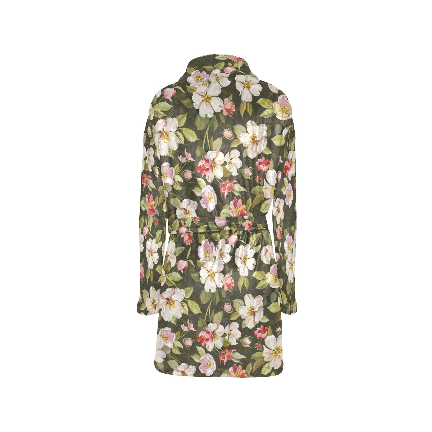 Apple blossom Pattern Print Design AB01 Women's Fleece Robe