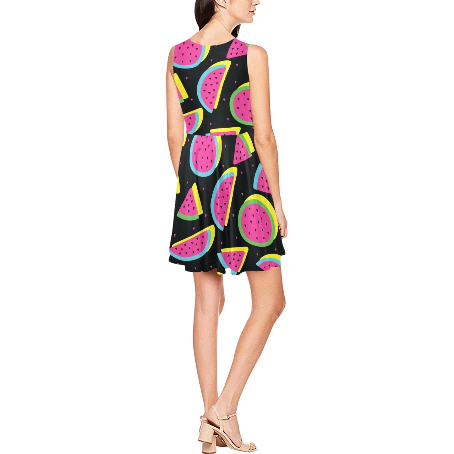 Watermelon Pattern Print Design WM07 Sleeveless Dress