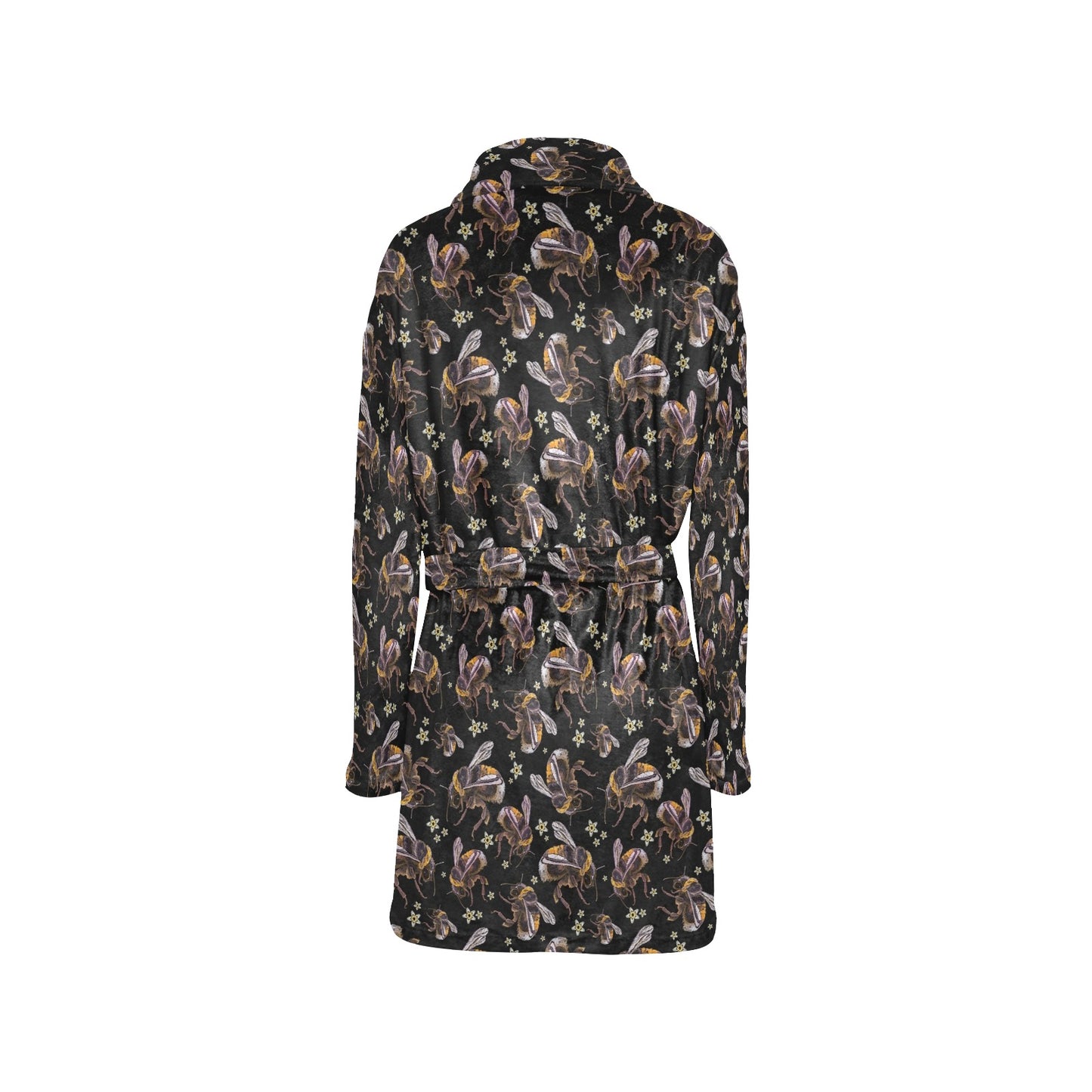 Bee Pattern Print Design 04 Women's Fleece Robe