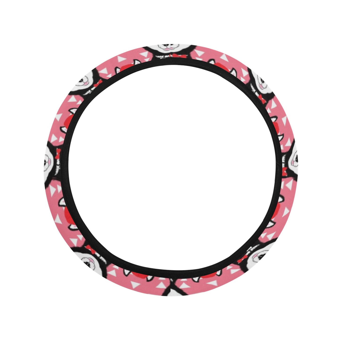 Siberian Huskies Christmas Themed Print Design LKS302 Steering Wheel Cover with Elastic Edge