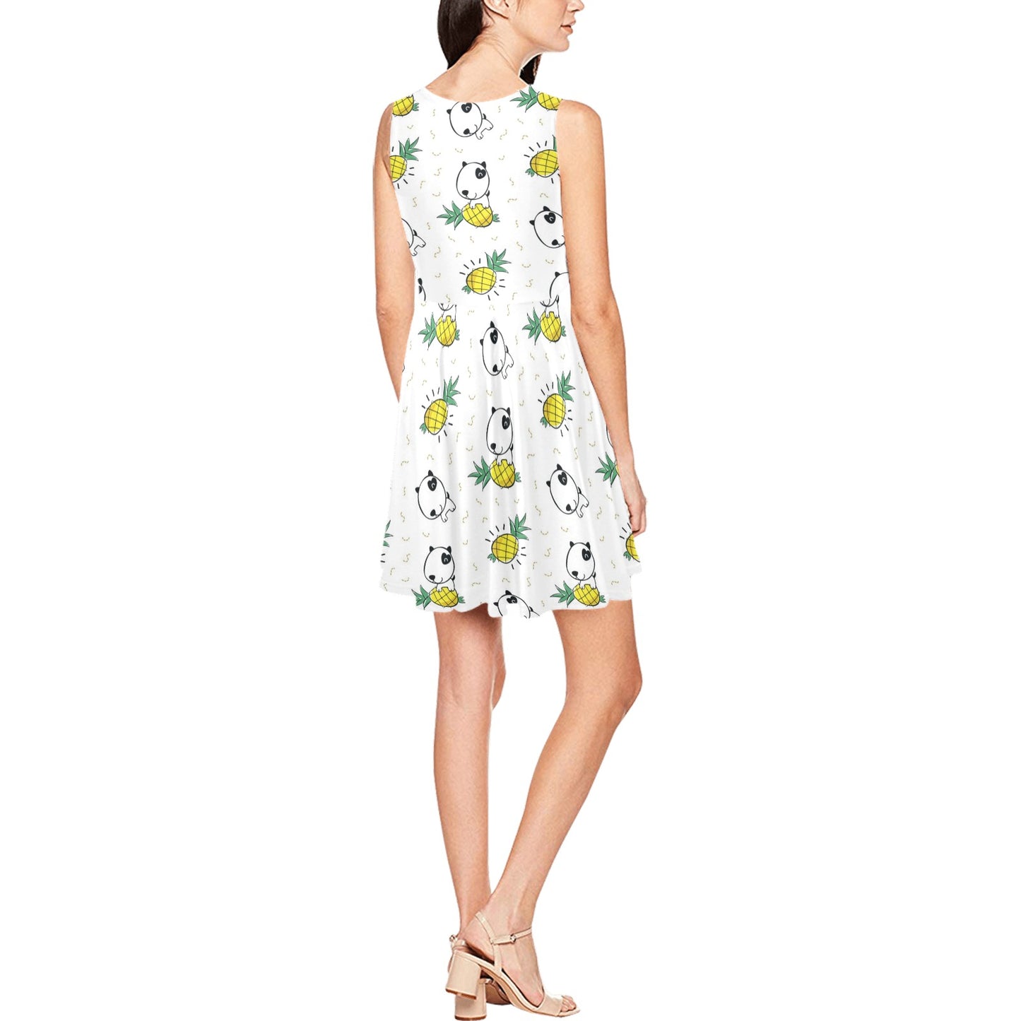 Bull Terriers Pattern Print Design 05 Sleeveless Dress