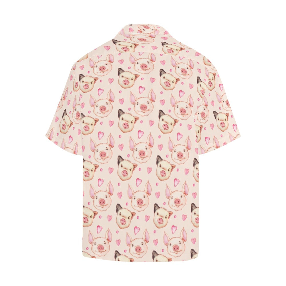 Pig Print Design LKS406 Men's Men's Hawaiian Shirt