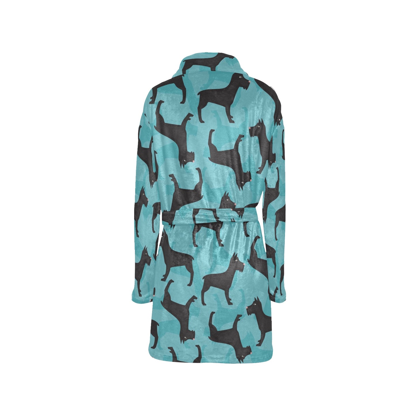 Schnauzers Pattern Print Design A01 Women's Fleece Robe