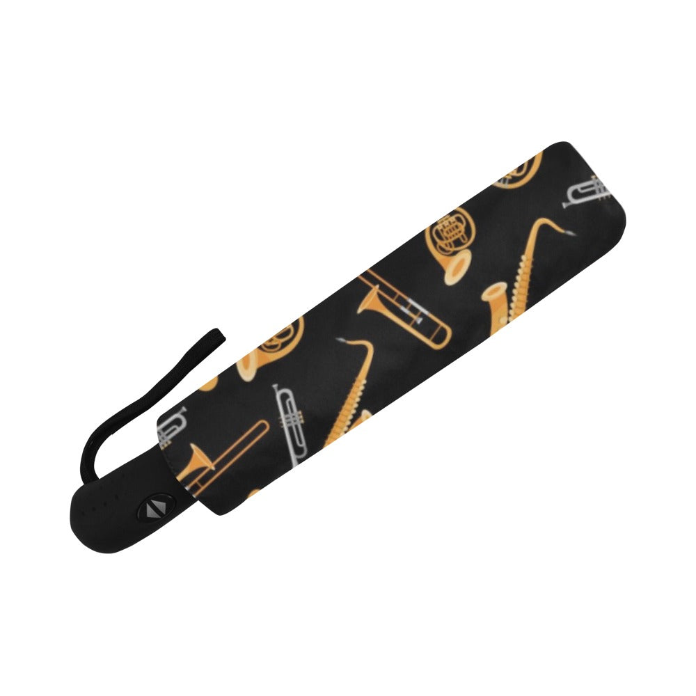 Saxophone Print Design LKS403 Anti-UV Automatic Umbrella