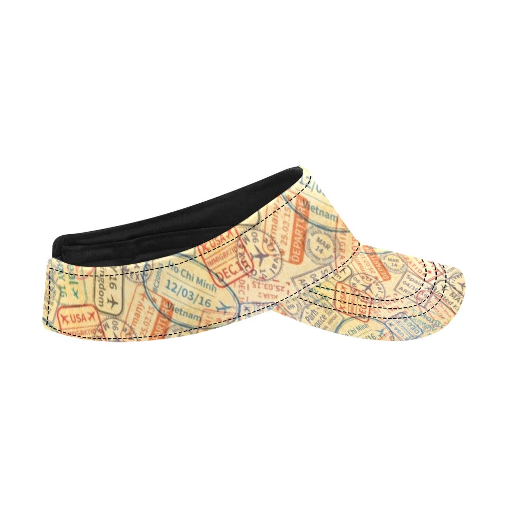 Travel Stamp Print Design LKS302 Unisex Sun Visor