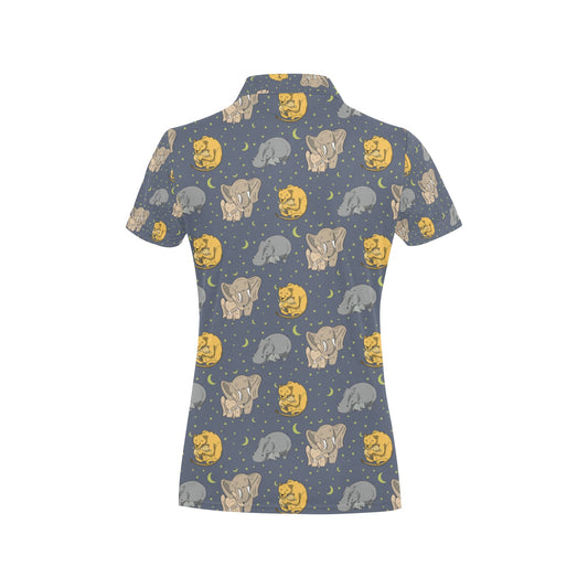 Safari Elephant Lion Print Design LKS303 Women's Polo Shirt