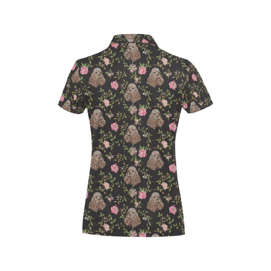 Cocker Pattern Print Design 03 Women's Polo Shirt