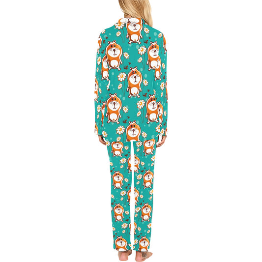 Hamster Pattern Print Design 01 Women's Long Pajama Set