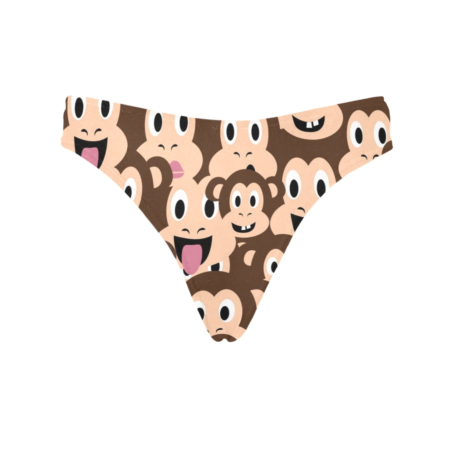 Emoji Monkey Print Pattern Women's Thongs