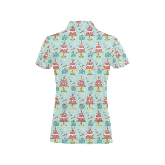 Cake Pattern Print Design 06 Women's Polo Shirt