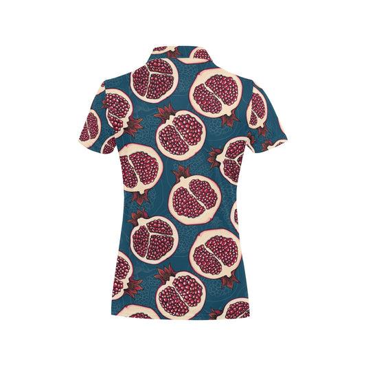 Pomegranate Pattern Print Design PG02 Women's Polo Shirt