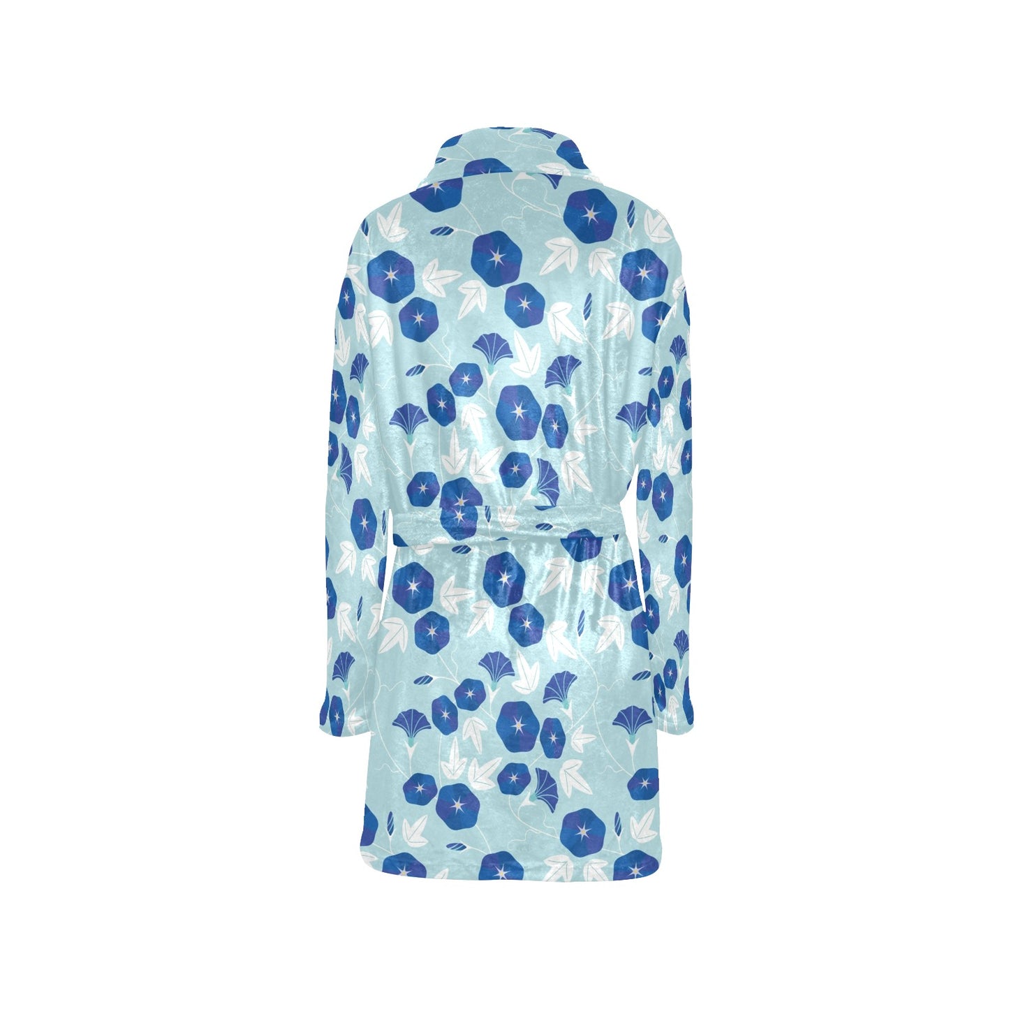 Morning Glory Pattern Print Design MG07 Women's Fleece Robe