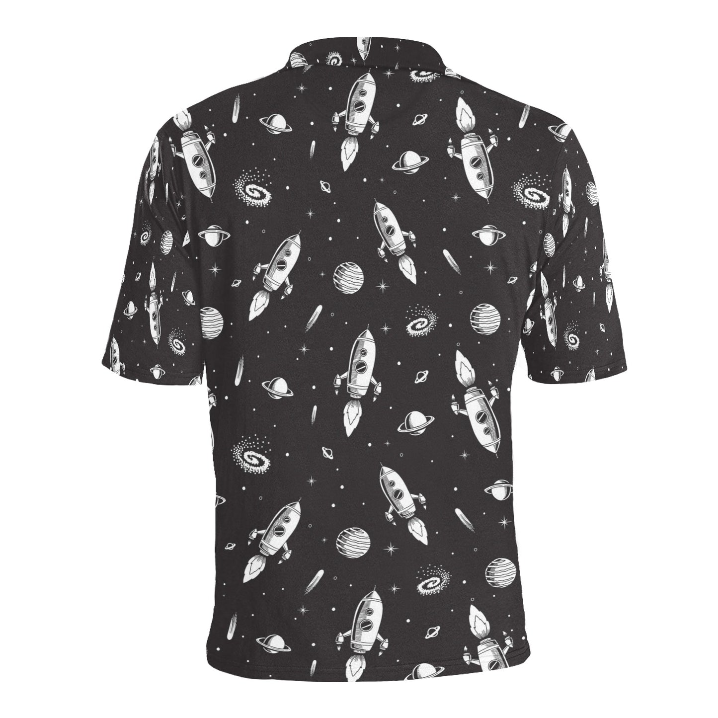 Space Rocket Print Design LKS303 Men Polo Shirt