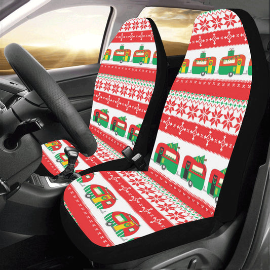Camper Camping Ugly Christmas Design Print Car Seat Covers (Set of 2)