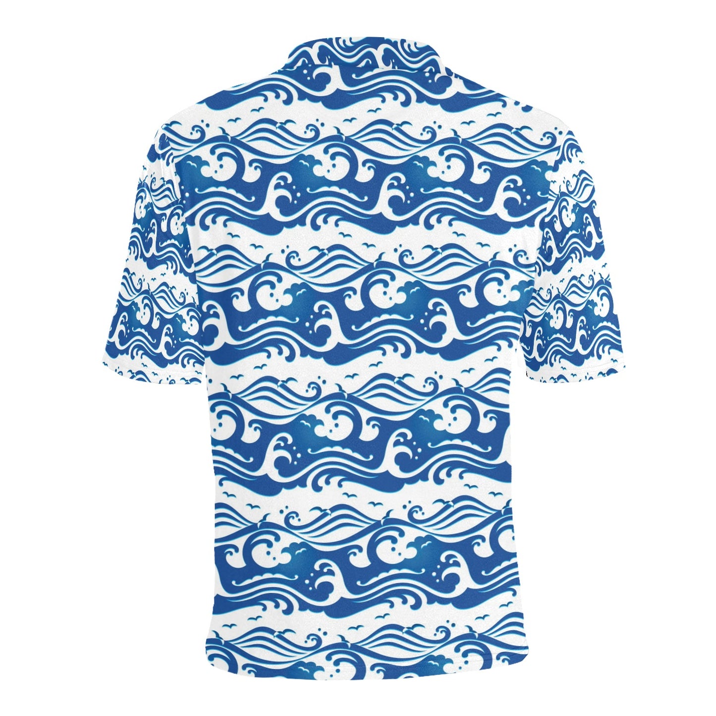 Wave Print Design LKS303 Men Polo Shirt