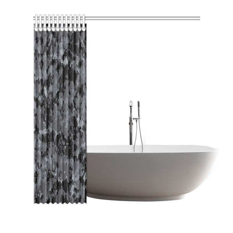 ACU Digital Black Camouflage Shower Curtain