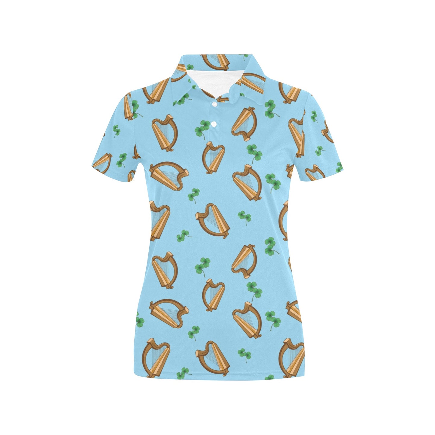 Harp Pattern Print Design 01 Women's Polo Shirt