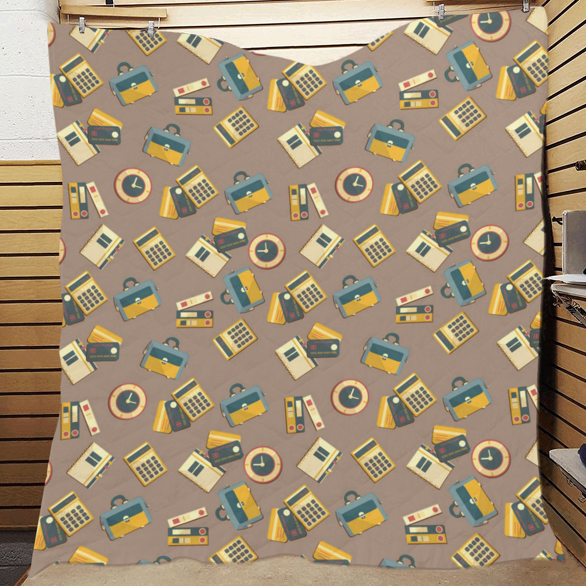 Accounting Financial Pattern Print Design 03 Premium Quilt
