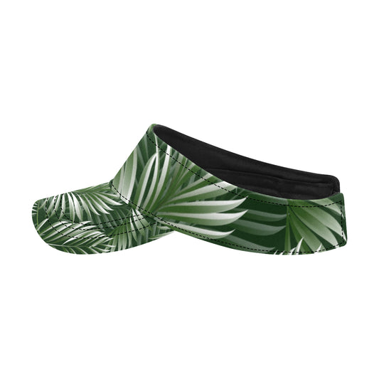White Green Tropical Palm Leaves Unisex Sun Visor