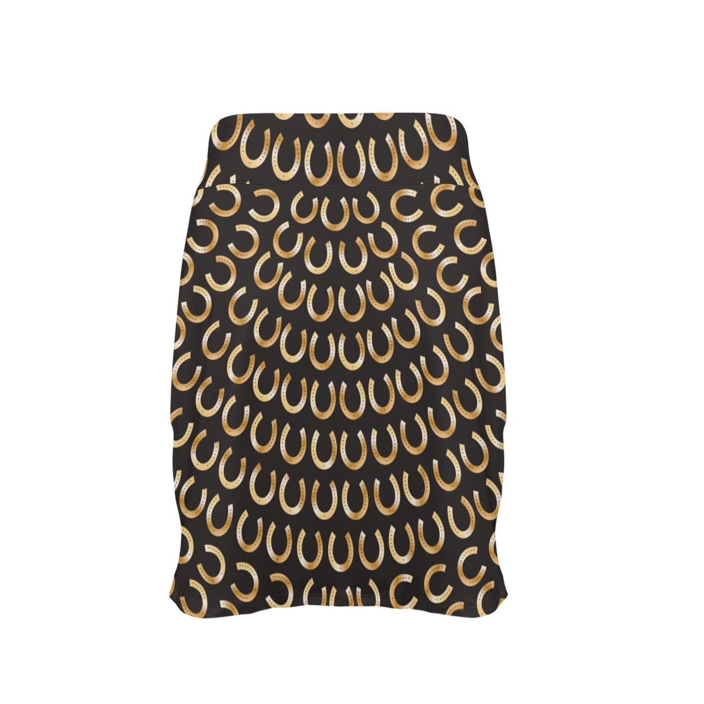 Horseshoe Print Design LKS304 Women's Golf Skirt with Pocket