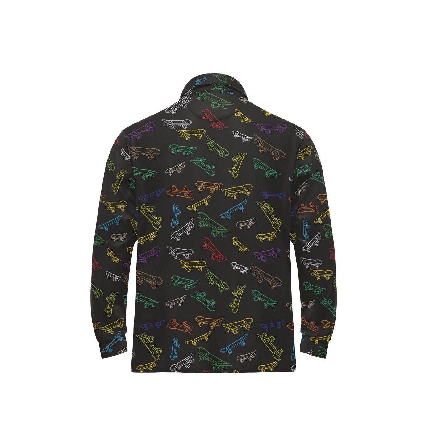 Skateboard Print Design LKS301 Long Sleeve Polo Shirt For Men's