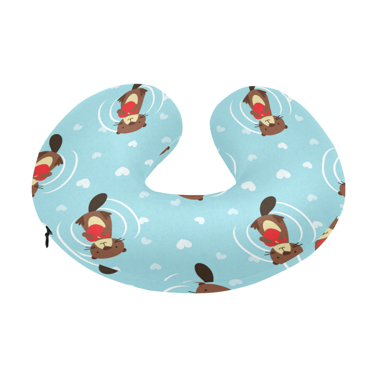 Sea Otter Cute Pattern Print Design 04 U-Shaped Travel Neck Pillow