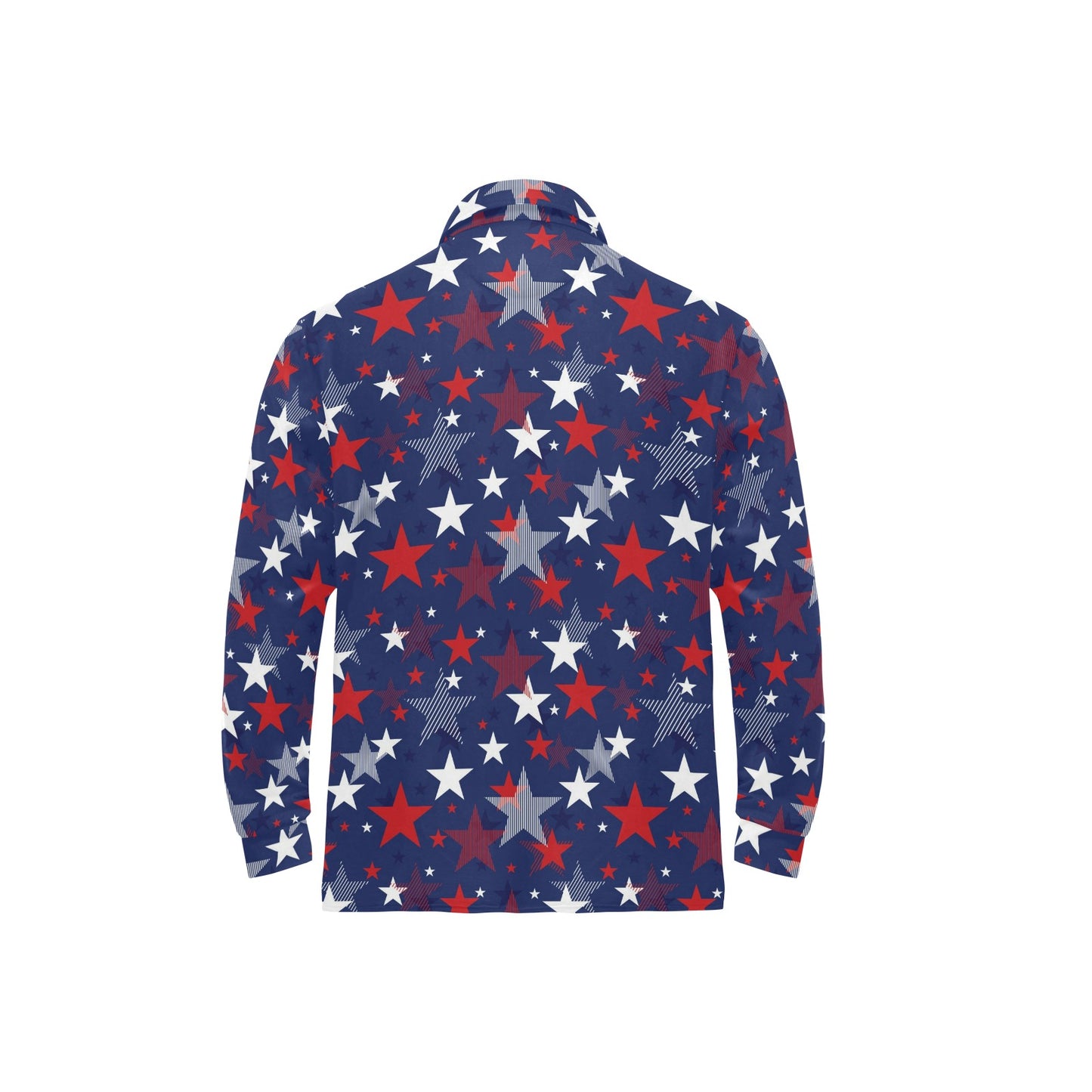 Star Print Design LKS304 Long Sleeve Polo Shirt For Men's