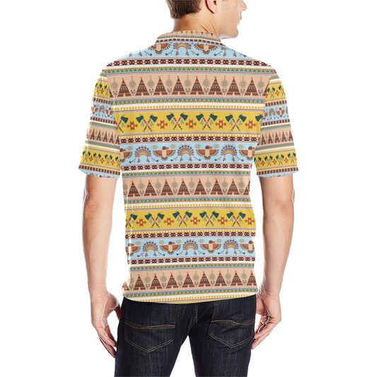 Native American Pattern Design Print Men Polo Shirt