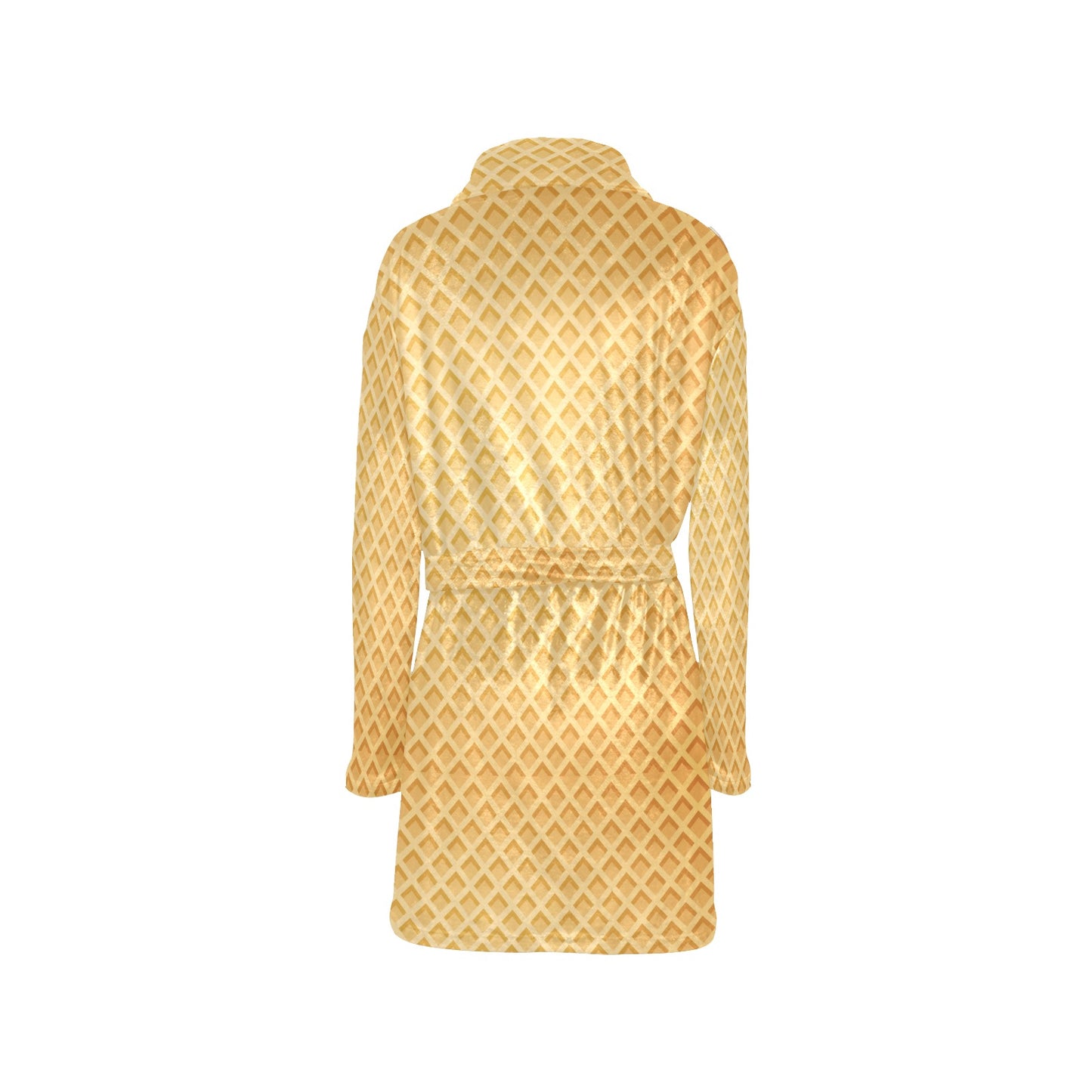 Waffle Texture Print Design LKS302 Women's Fleece Robe