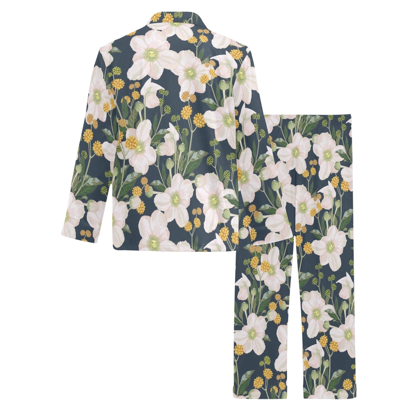 Anemone Pattern Print Design AM04 Men's Long Pajama Set