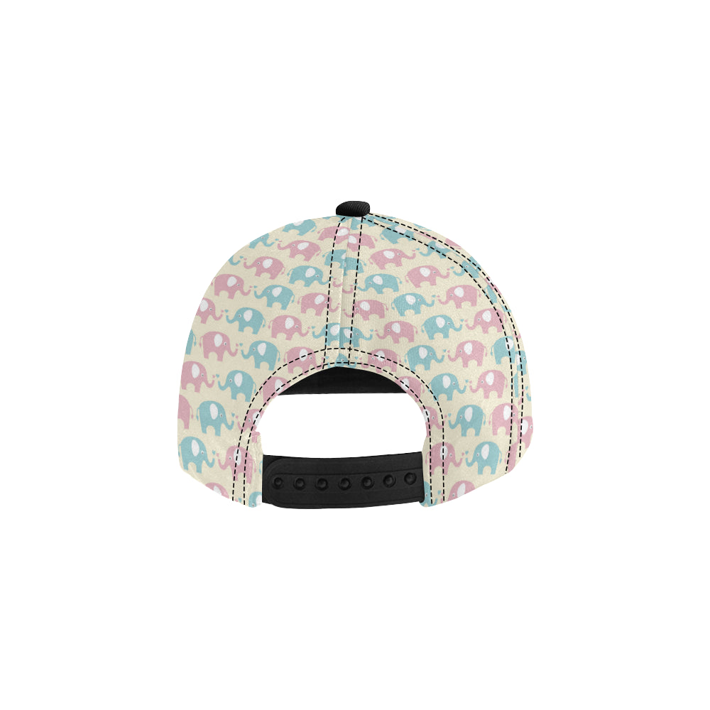 Elephant Baby Pastel Print Pattern Snapback Cap