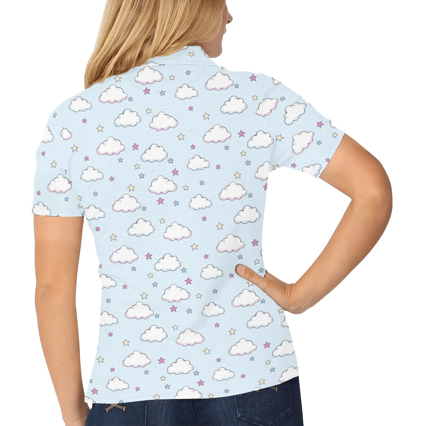 Cloud Pattern Print Design 01 Women's Polo Shirt