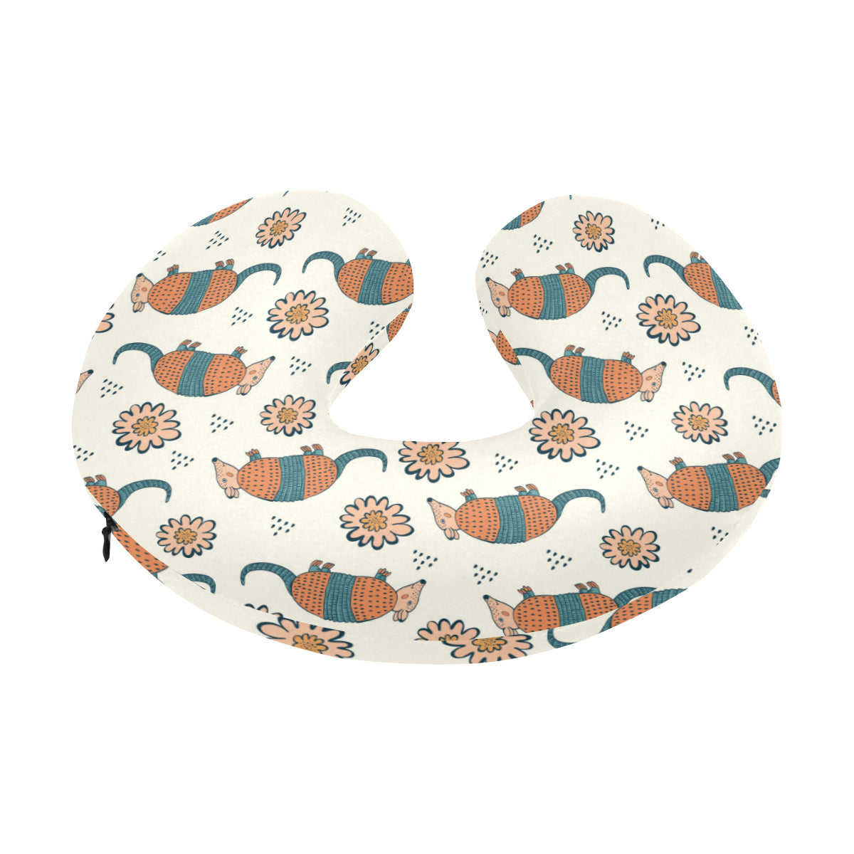 Armadillo Pattern Print Design 02 U-Shaped Travel Neck Pillow