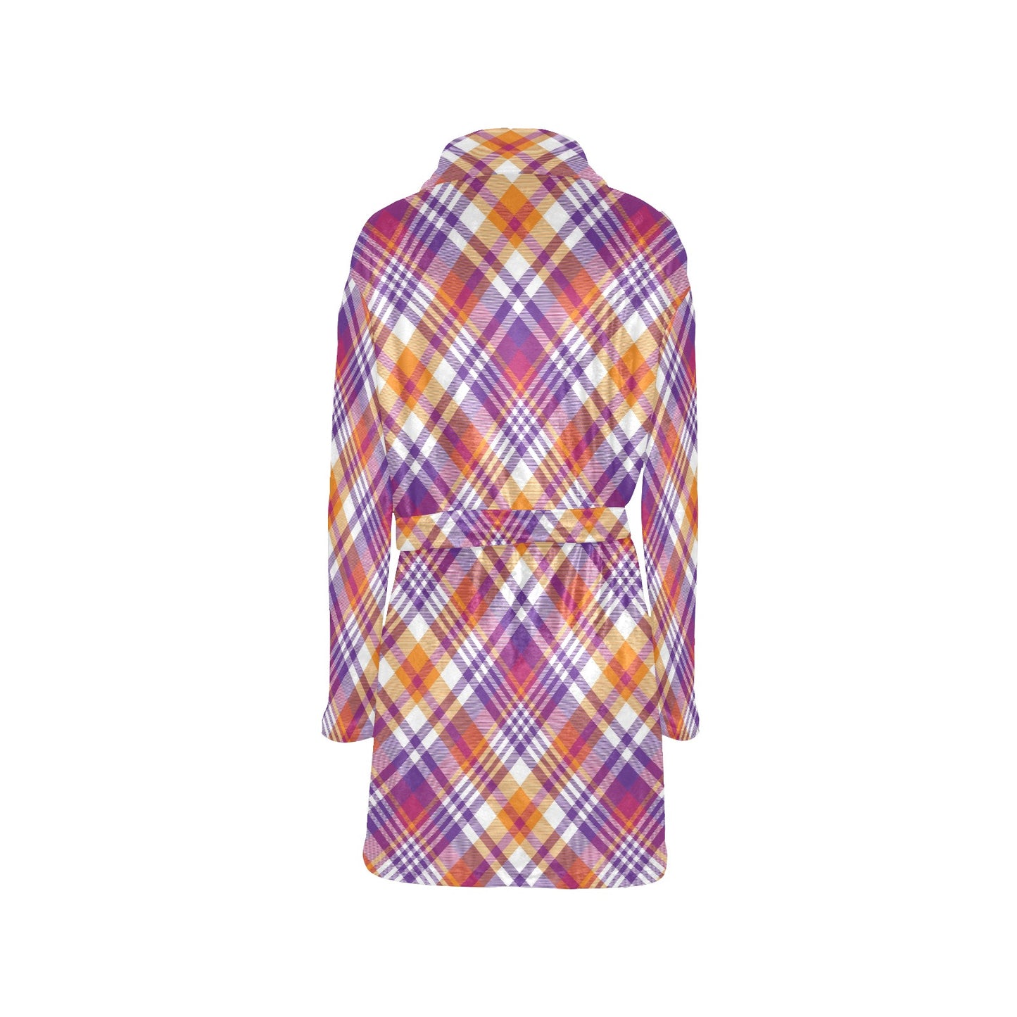 Madras Pattern Print Design 02 Women's Fleece Robe