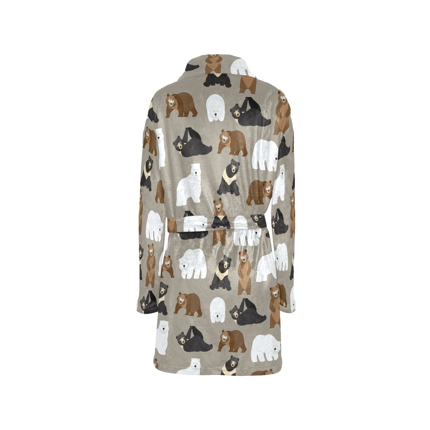 Bear Pattern Print Design BE03 Women's Fleece Robe