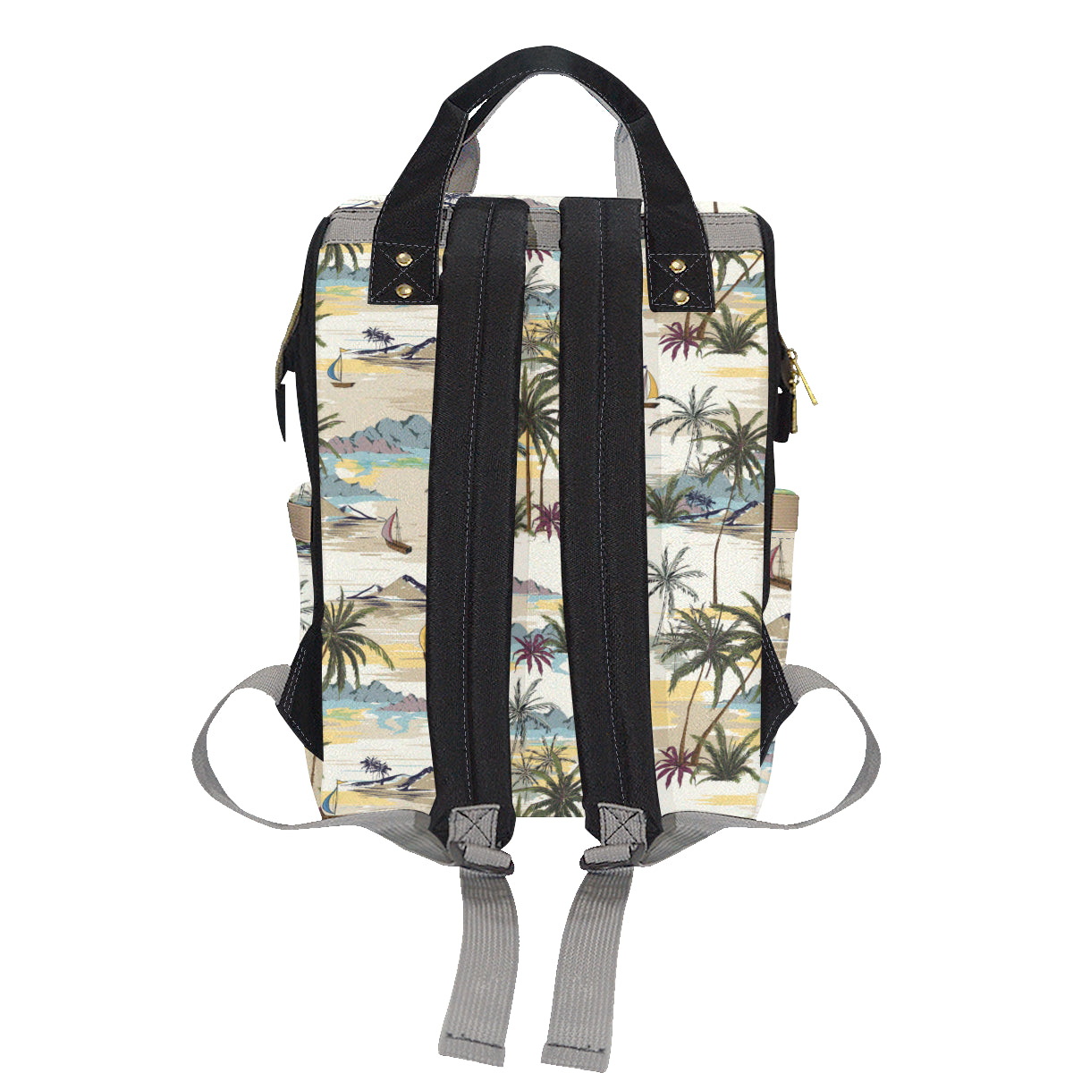 Palm Tree Beach Print Diaper Bag Backpack