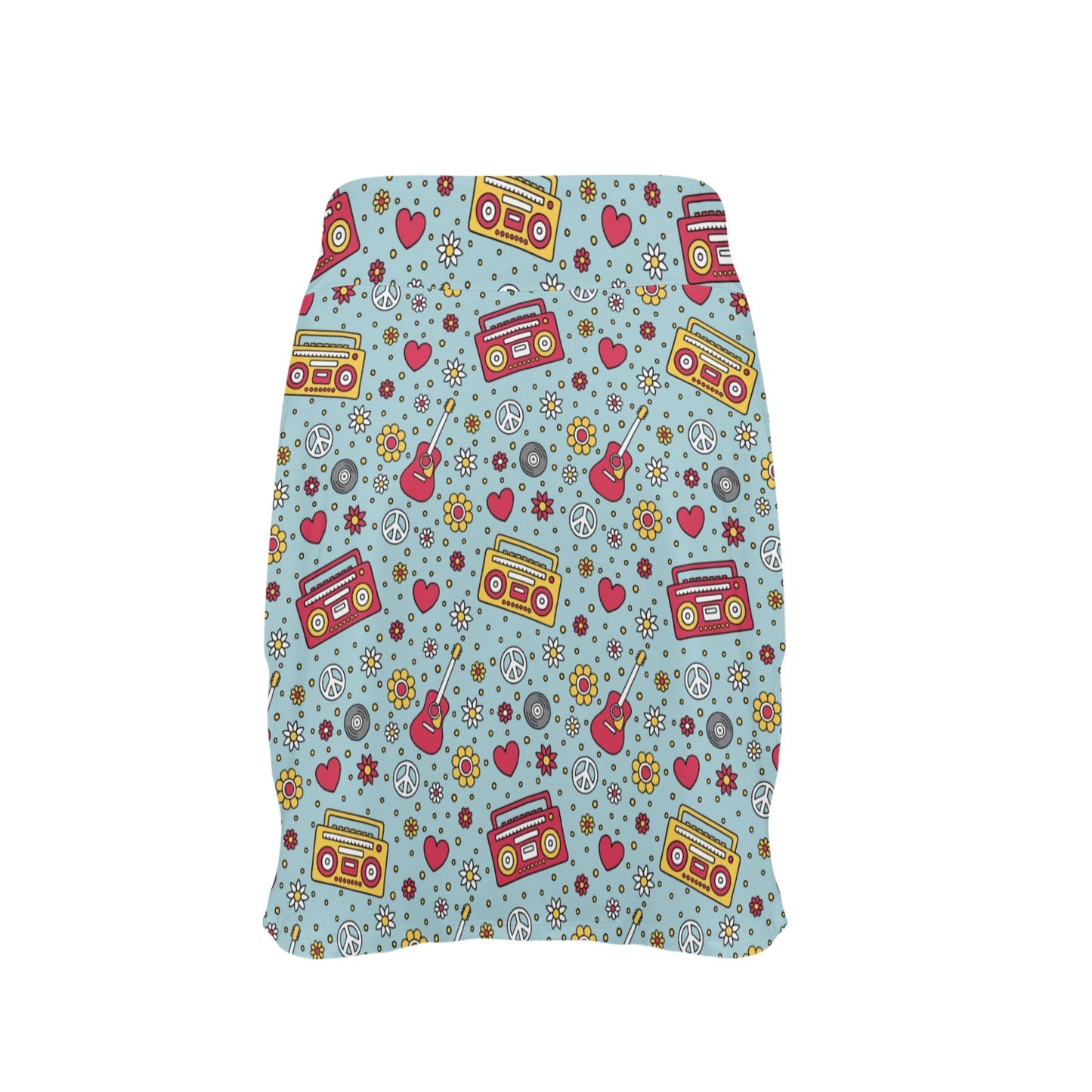 Hippie Print Design LKS307 Women's Golf Skirt with Pocket