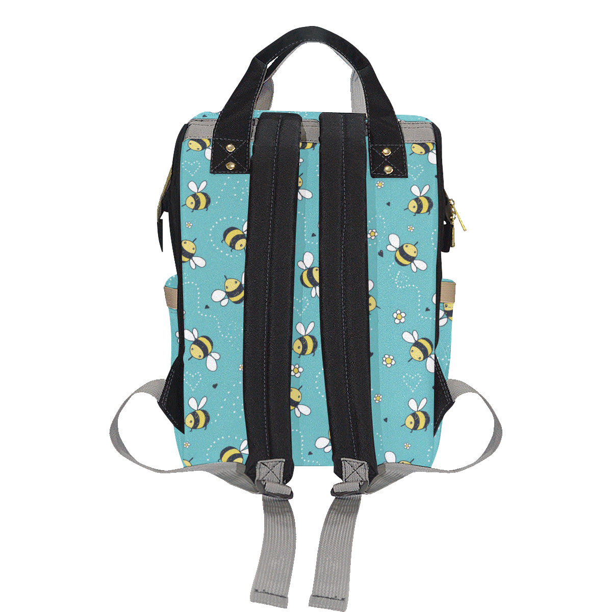 Bee Pattern Print Design BEE02 Diaper Bag Backpack