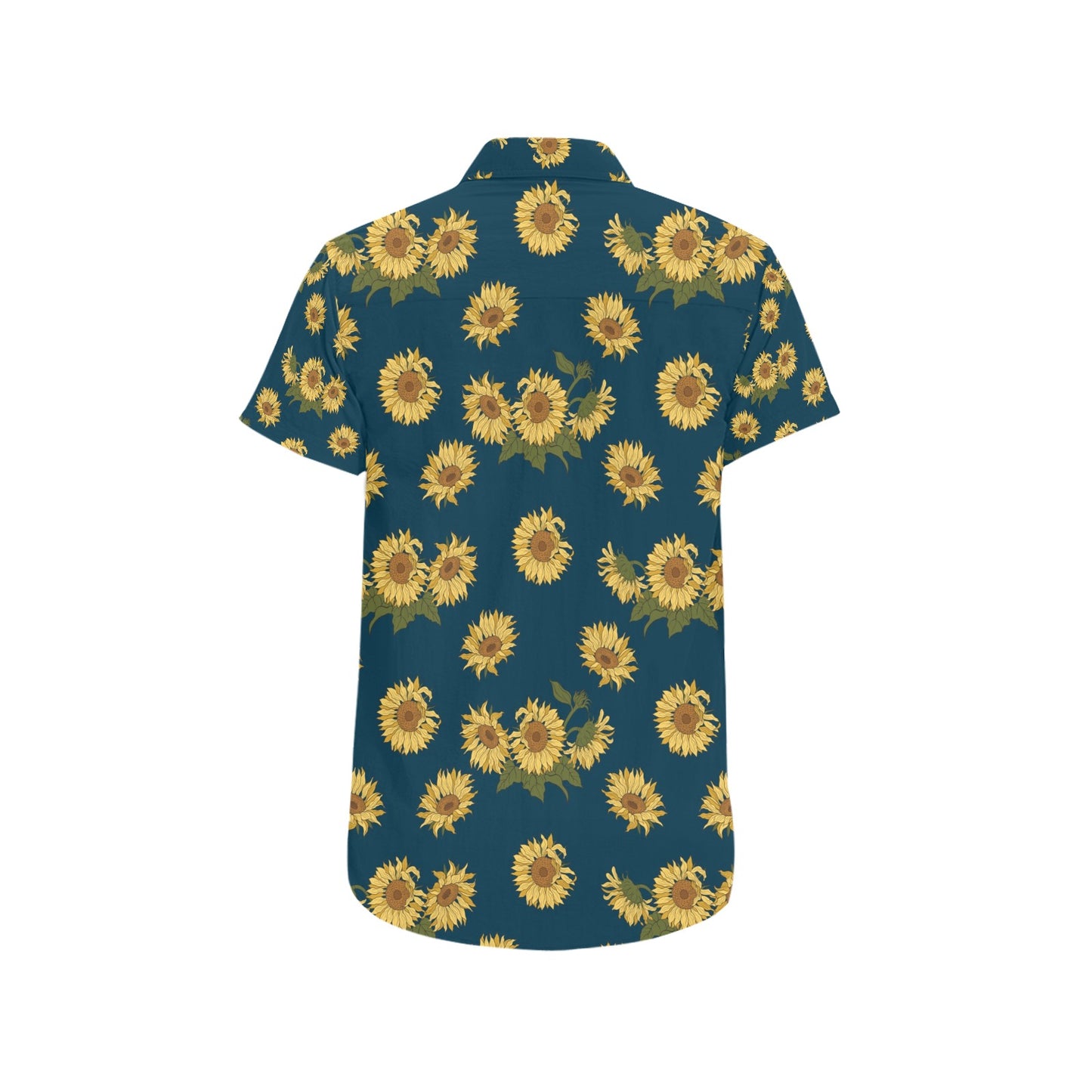 Sunflower Print Design LKS305 Men Short Sleeve Button Up Shirt