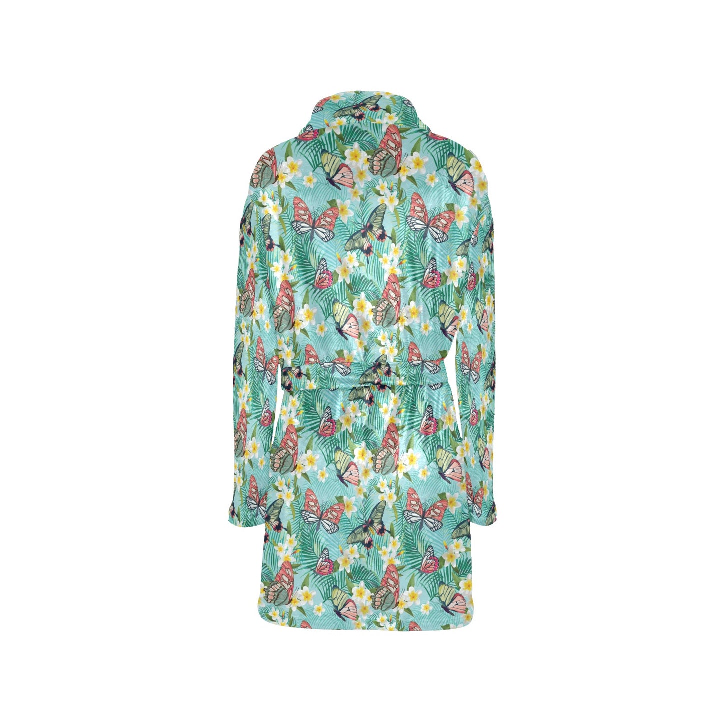 Butterfly Pattern Print Design 09 Women's Fleece Robe