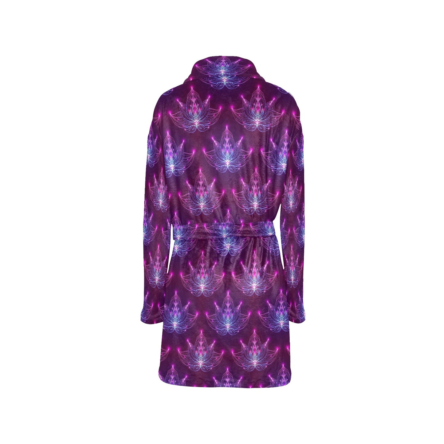 lotus Pattern Print Design LO01 Women's Fleece Robe