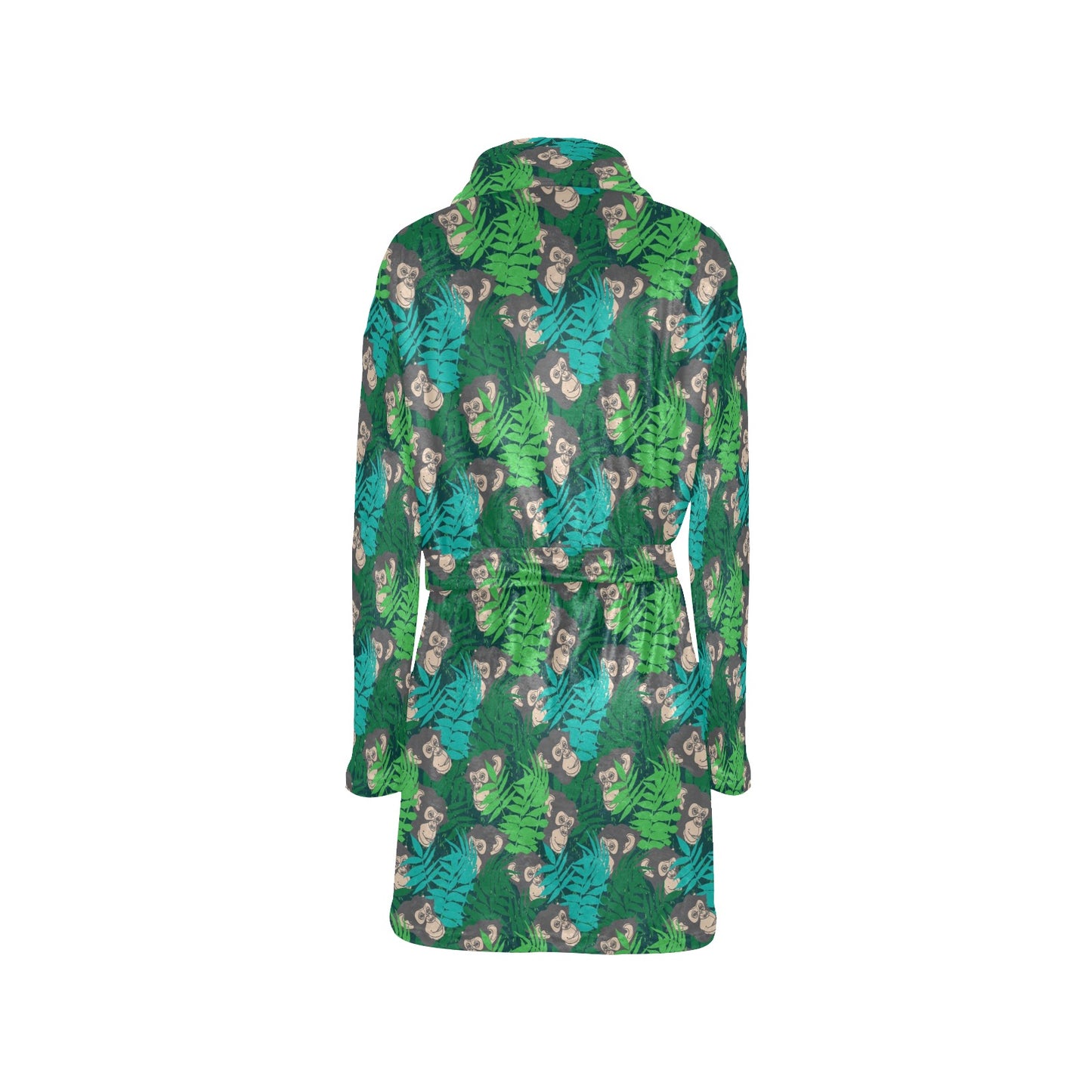 Chimpanzee Pattern Print Design 01 Women's Fleece Robe