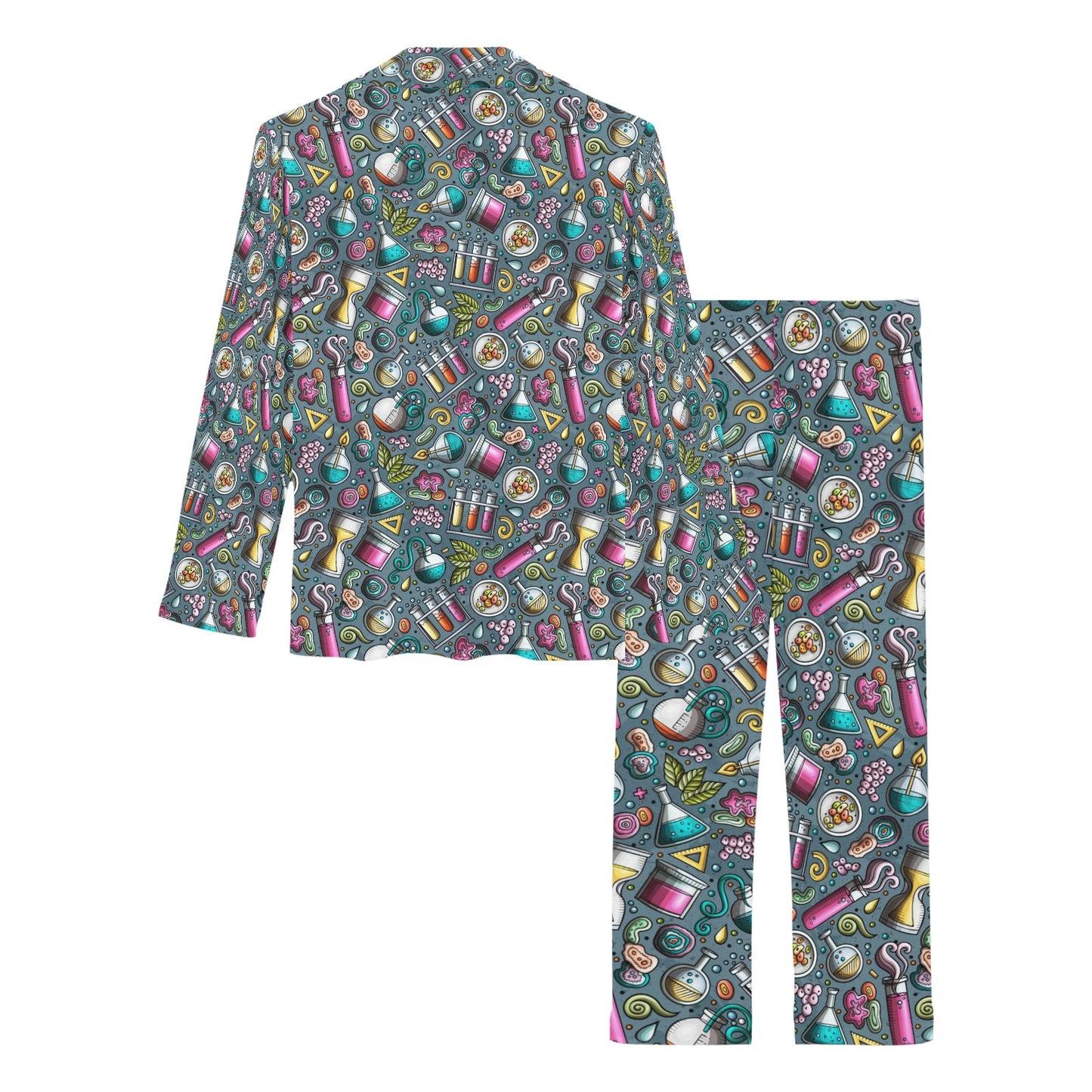 Science Print Design LKS304 Women's Long Pajama Set
