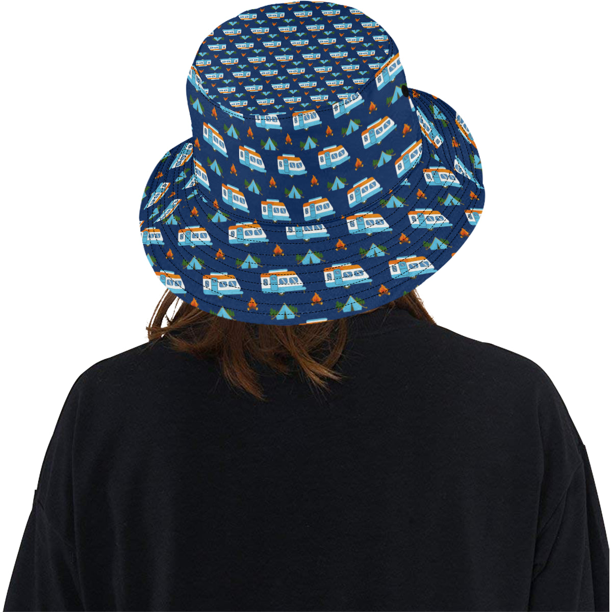 Camper Pattern Camping Themed No 3 Print Unisex Bucket Hat