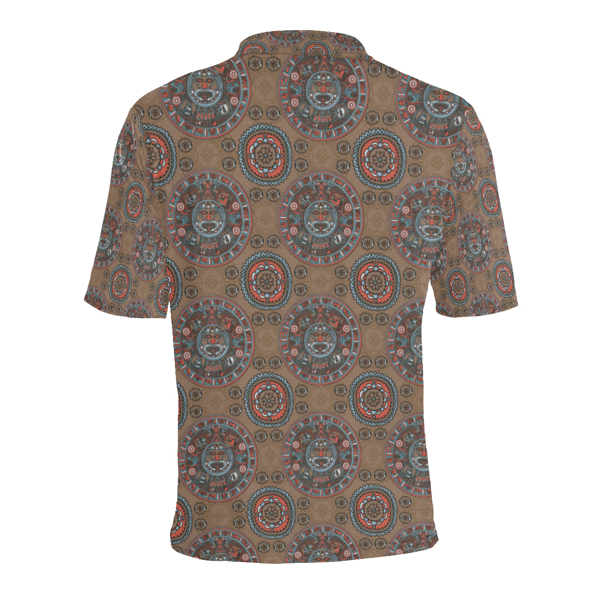 Calendar Aztec Design Print Pattern Men Polo Shirt